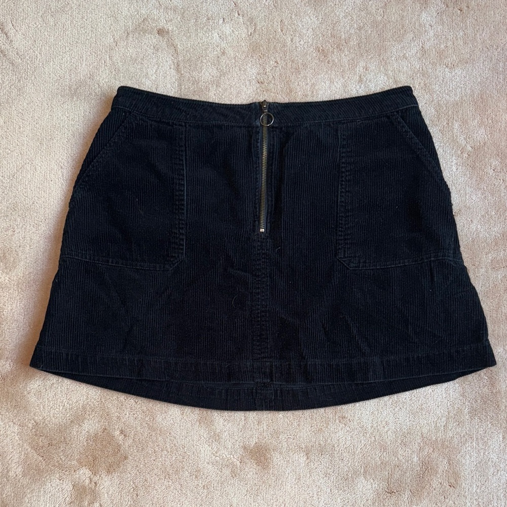 BP Black High-Waist Mini Skirt with Front Zipper